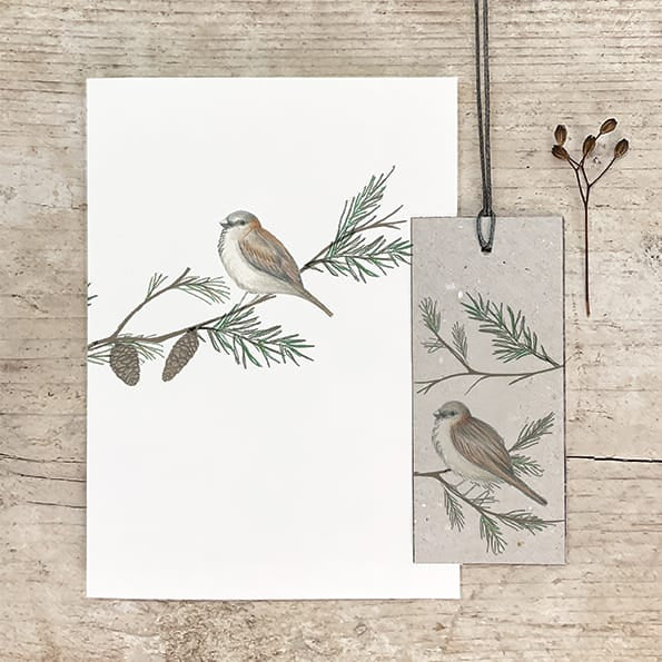 Bird &amp; Berry Greetings Card, Sparrow | East of India Greetings Card East of India Bird &amp; Berry Greetings Card - Sparrow