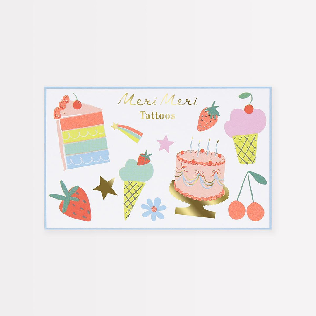 Birthday Temporary Tattoos x 24 | Meri Meri Birthday Party temporary tattoos Birthday Temporary Tattoos x 24