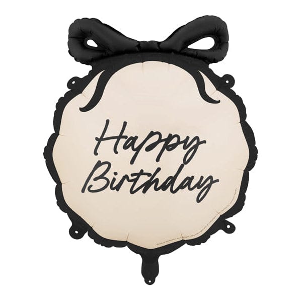 Black Bow Happy Birthday Foil Balloon Balloons Black Bow Happy Birthday Foil Balloon