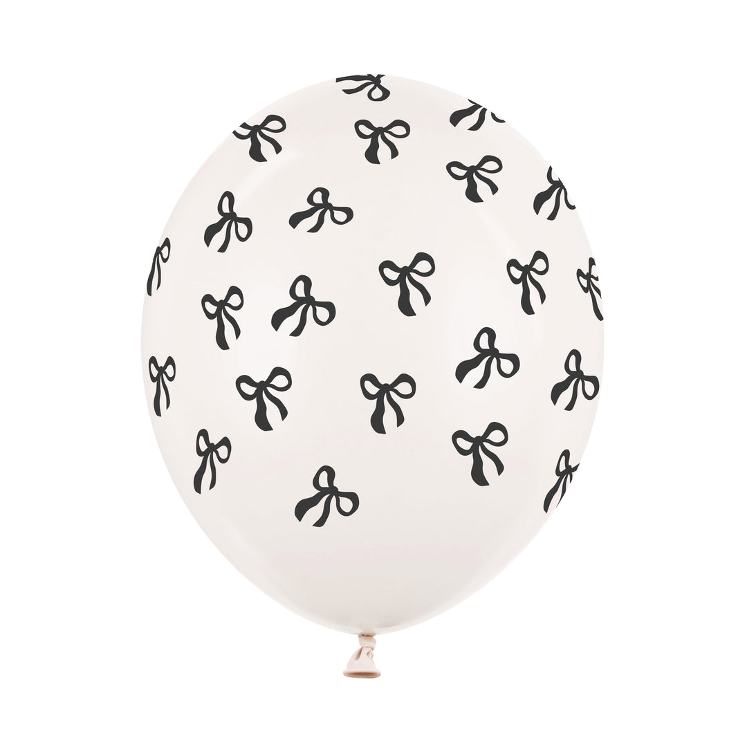 Black Bow Latex Balloons x 6 Balloons Black Bow Latex Balloons x 6
