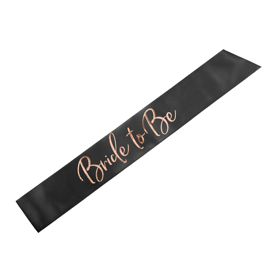 Black Bride to Be Sash Rose Gold - Hen Party Accessories Party & Celebration Black Bride To Be Sash