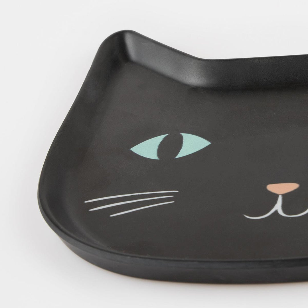 Black Cat Reusable Party Plate | Meri Meri Halloween Table party plates Black Cat Reusable Party Plate