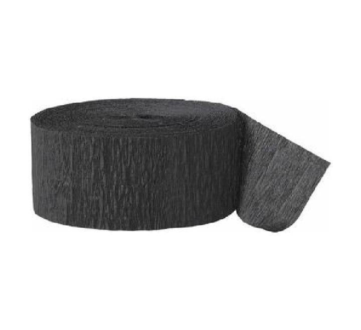 Black Crepe Paper Streamer - 24m  Paper Decoration Black Crepe Paper Streamer - 24m