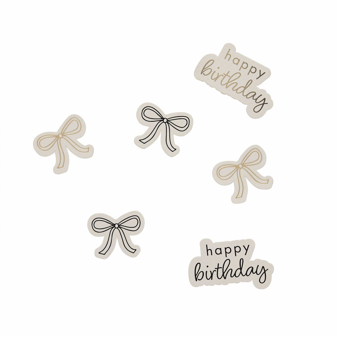 Black &amp; Gold Birthday Bows Table Scatter Confetti Black &amp; Gold Birthday Bows Table Scatter