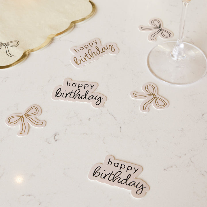 Black &amp; Gold Birthday Bows Table Scatter Confetti Black &amp; Gold Birthday Bows Table Scatter