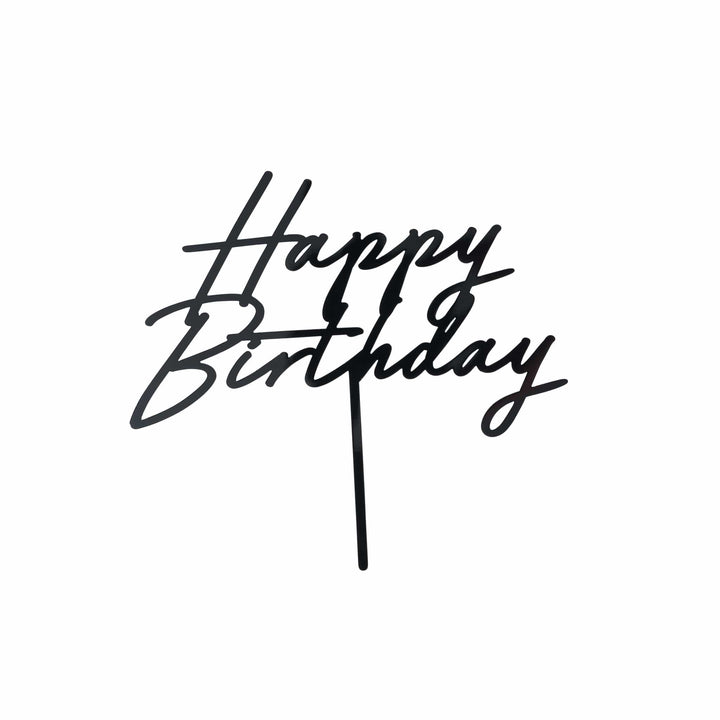 Black Happy Birthday Acrylic Cake Topper Cake Topper Black Happy Birthday Acrylic Cake Topper