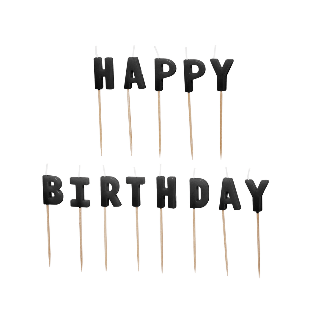 Black Happy Birthday Cake Candles Birthday Candles Black Happy Birthday Cake Candles