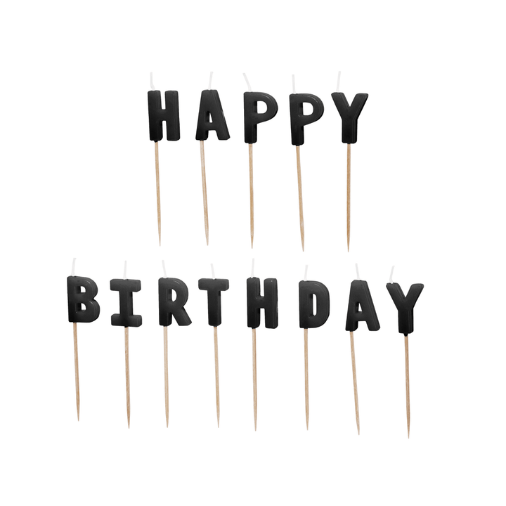 Black Happy Birthday Cake Candles Birthday Candles Black Happy Birthday Cake Candles