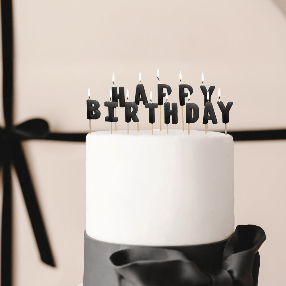Black Happy Birthday Cake Candles Birthday Candles Black Happy Birthday Cake Candles