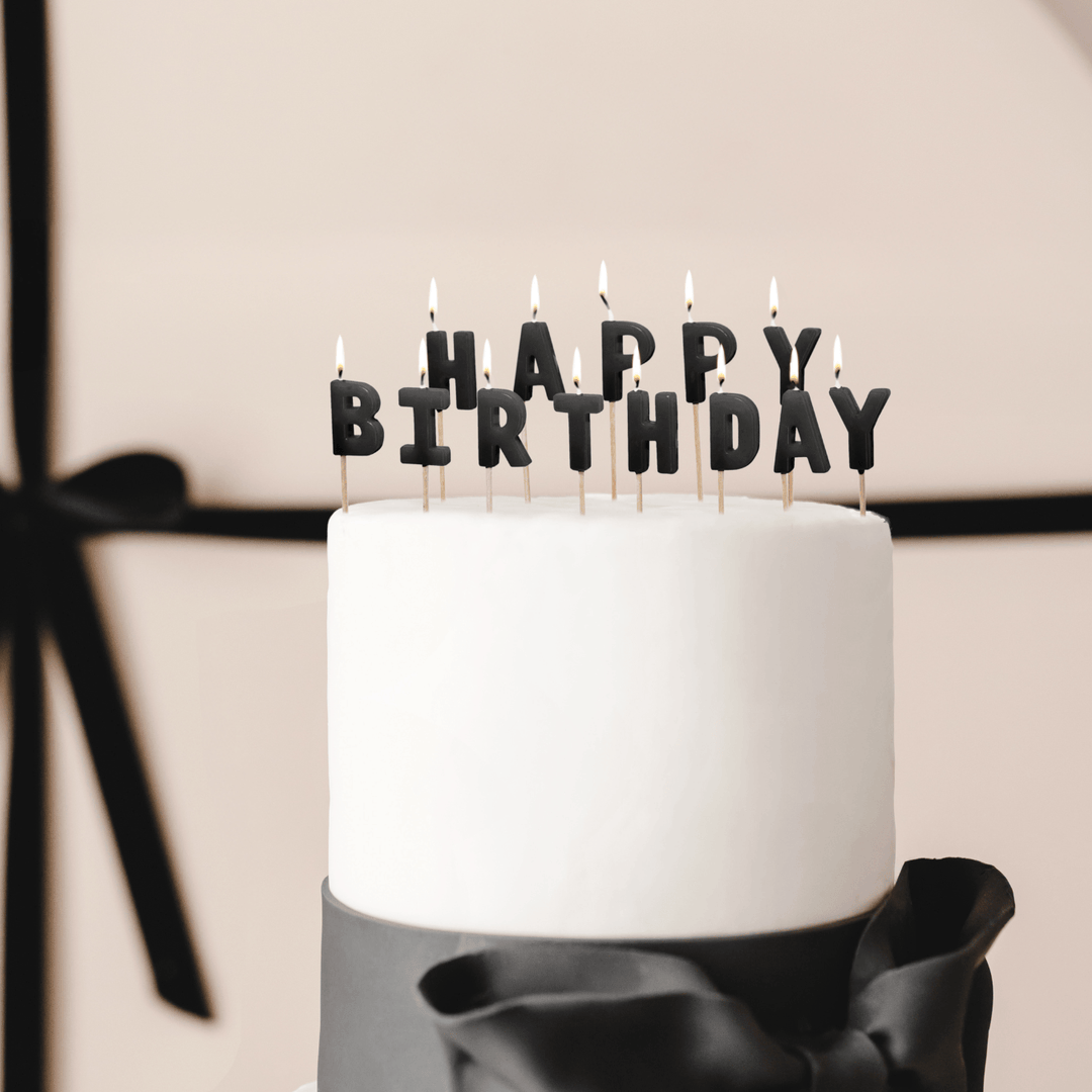 Black Happy Birthday Cake Candles Birthday Candles Black Happy Birthday Cake Candles