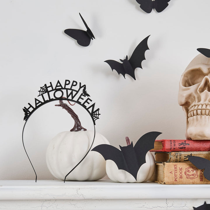 Black Happy Halloween Metal Headband - Party Accessory Party Accessories Black Happy Halloween Metal Headband