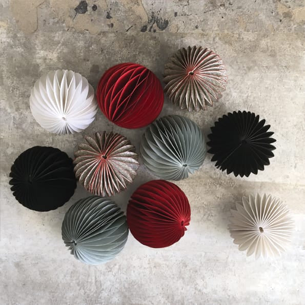 Black Paper Christmas Baubles, Pack of 2 | East of India Bauble East of India Paper Christmas Baubles - Black, Pack of 2