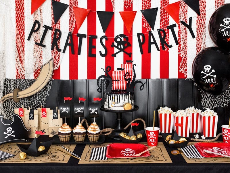 Black Pirate Skull & Crossbones Party Banner Party & Celebration Black Pirate Party Banner