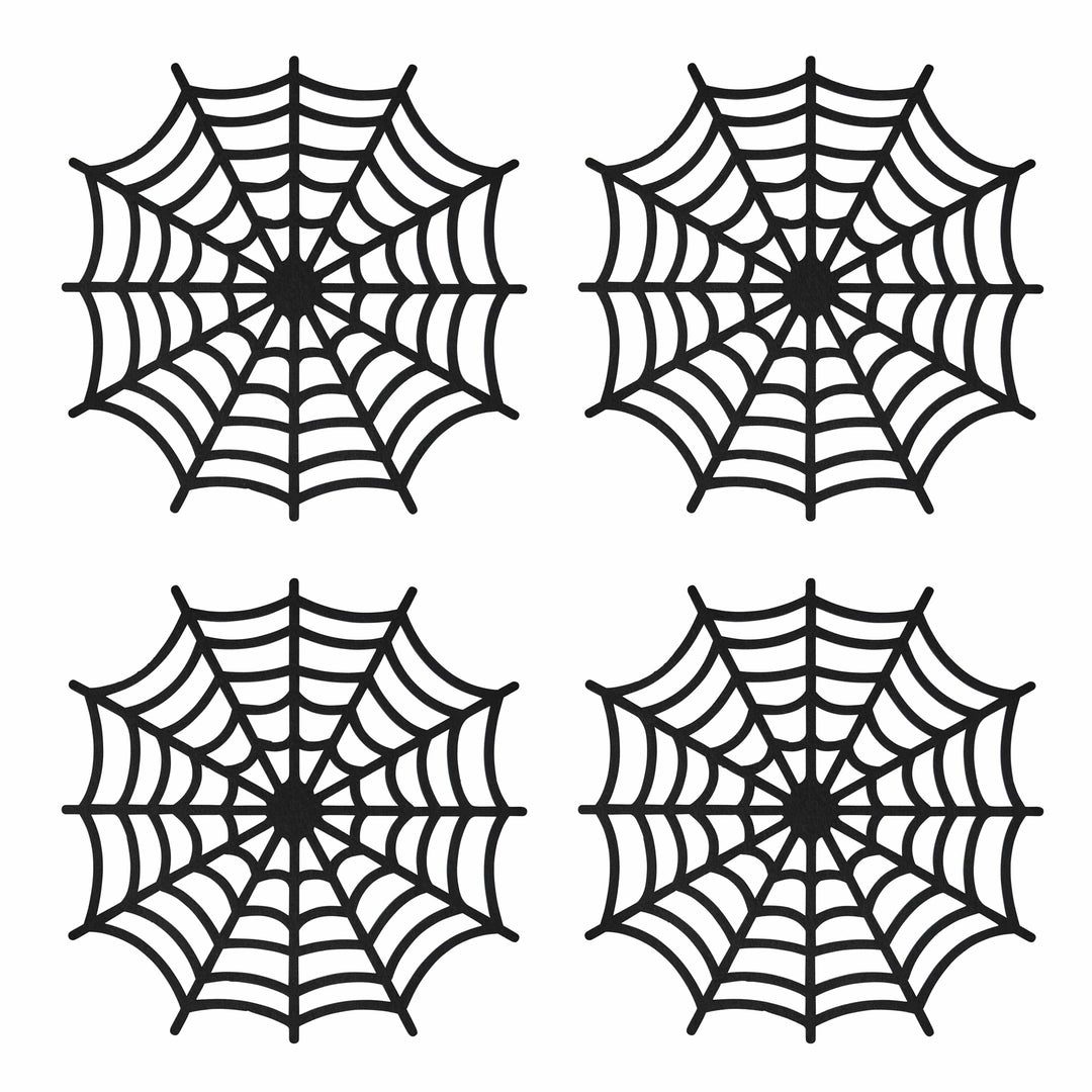Black Spider Web Felt Placemats x 4 place mat Black Spider Web Felt Placemats x 4