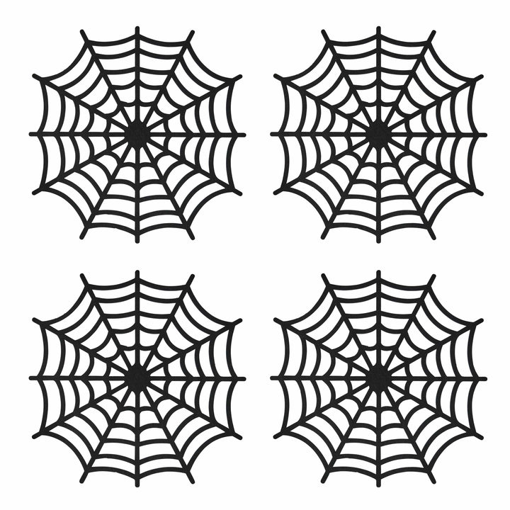 Black Spider Web Felt Placemats x 4 place mat Black Spider Web Felt Placemats x 4