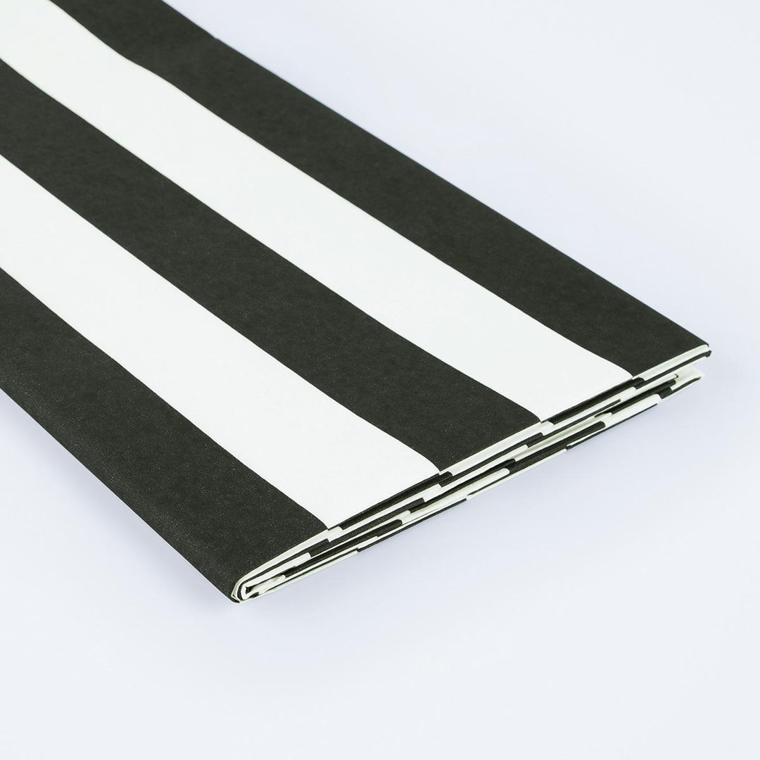 Black Striped Paper Party Tablecloth | Meri Meri Halloween Table Tableware Black Striped Paper Party Tablecloth