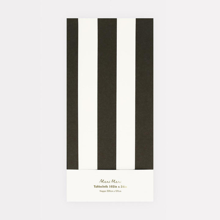 Black Striped Paper Party Tablecloth | Meri Meri Halloween Table Tableware Black Striped Paper Party Tablecloth
