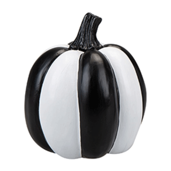Black & White Stripe Pumpkin Decoration - Round ornament Black & White Stripe Pumpkin Decoration - Round