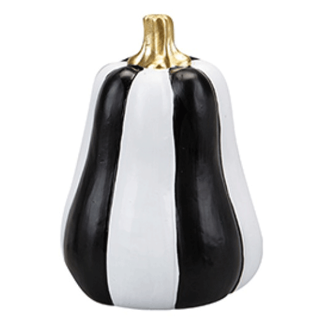 Black & White Stripe Pumpkin Decoration - Tall ornament Black & White Stripe Pumpkin Decoration - Tall