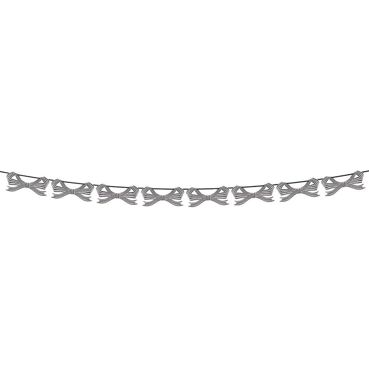 Black &amp; White Stripy Bow Party Garland | Meri Meri Halloween Decorations Bunting Black &amp; White Stripy Bow Party Garland