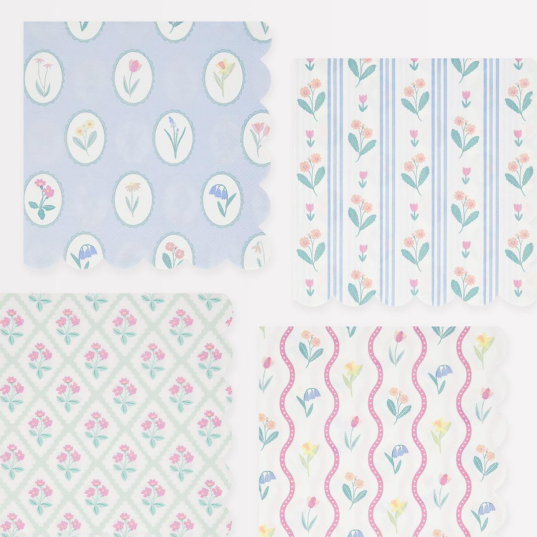 Bloomsbury Floral Large Party Napkins x 16 | Meri Meri party napkins Bloomsbury Floral Large Party Napkins x 16