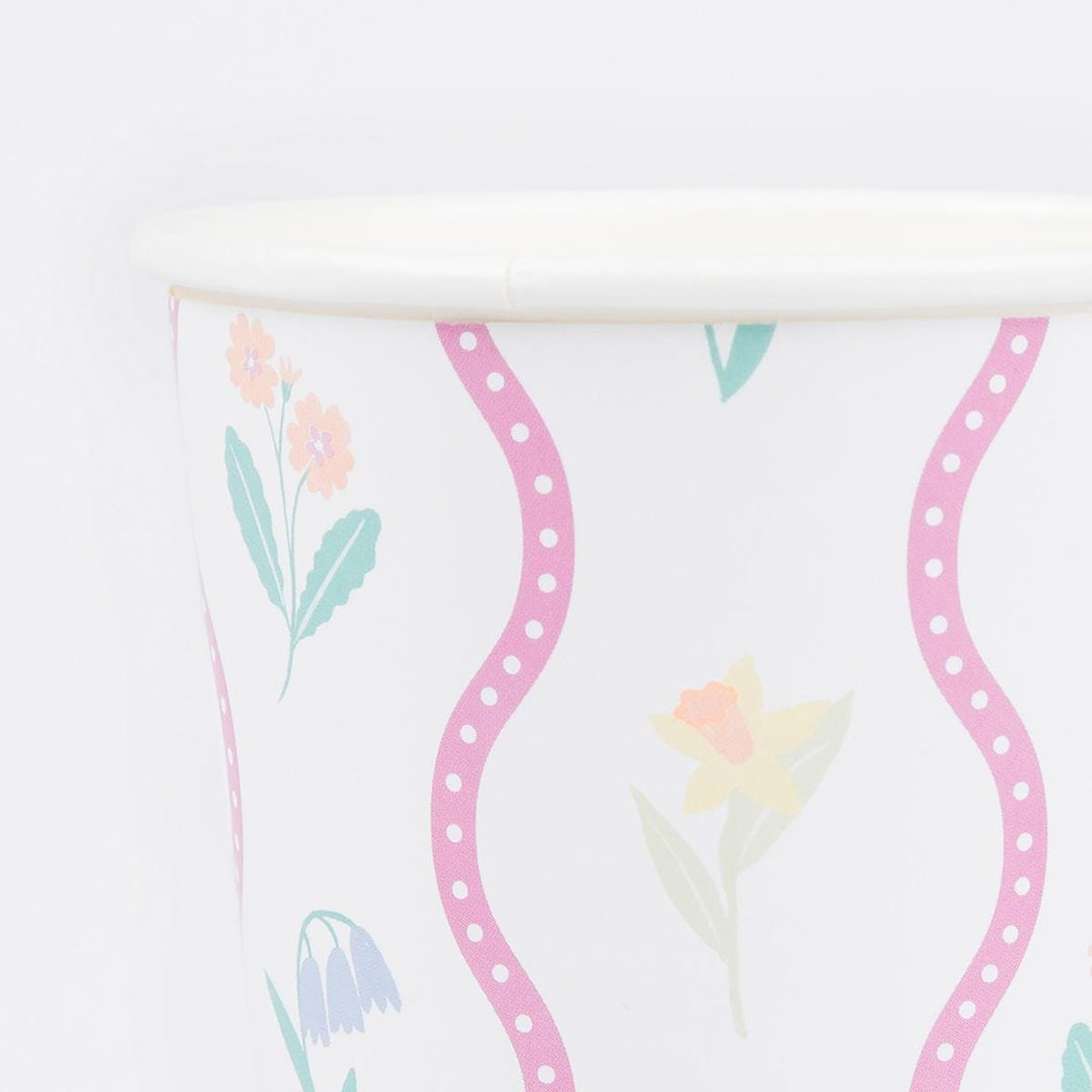 Bloomsbury Floral Party Cups x 8 | Meri Meri party cups Bloomsbury Floral Party Cups x 8