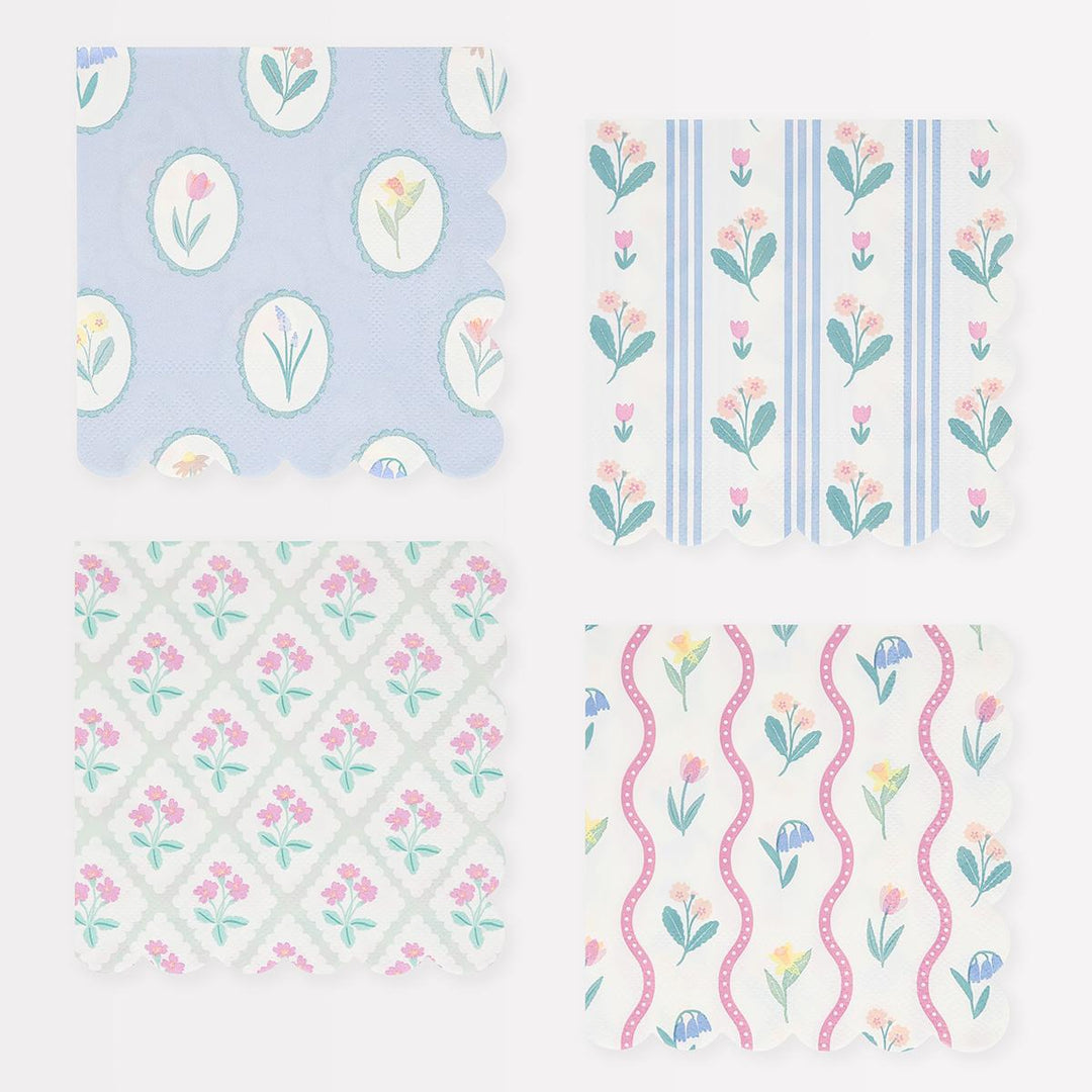 Bloomsbury Floral Small Party Napkins x 16 | Meri Meri party napkins Bloomsbury Floral Small Party Napkins x 16