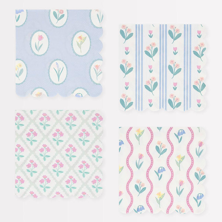 Bloomsbury Floral Small Party Napkins x 16 | Meri Meri party napkins Bloomsbury Floral Small Party Napkins x 16
