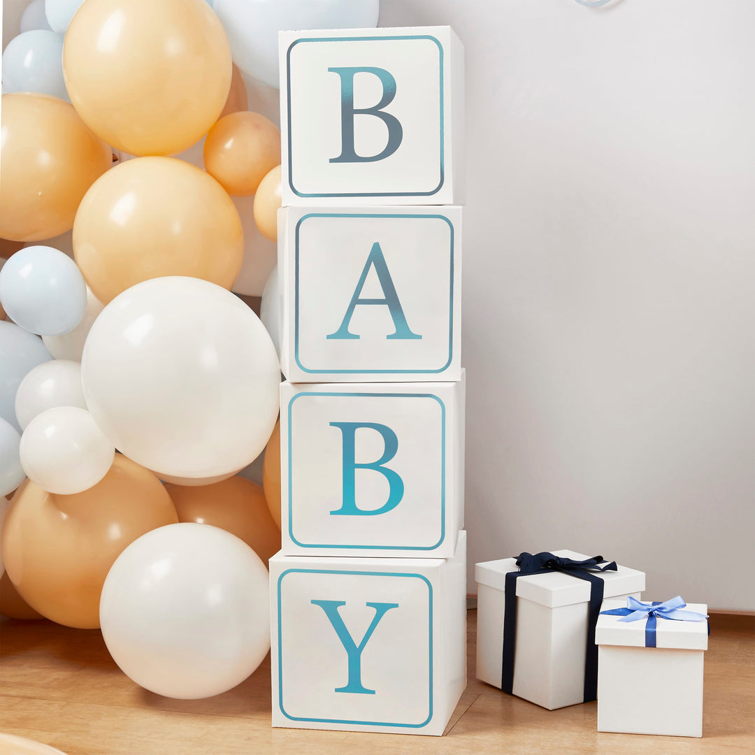 Blue BABY Baby Shower Blocks Party Decorations Blue BABY Baby Shower Blocks