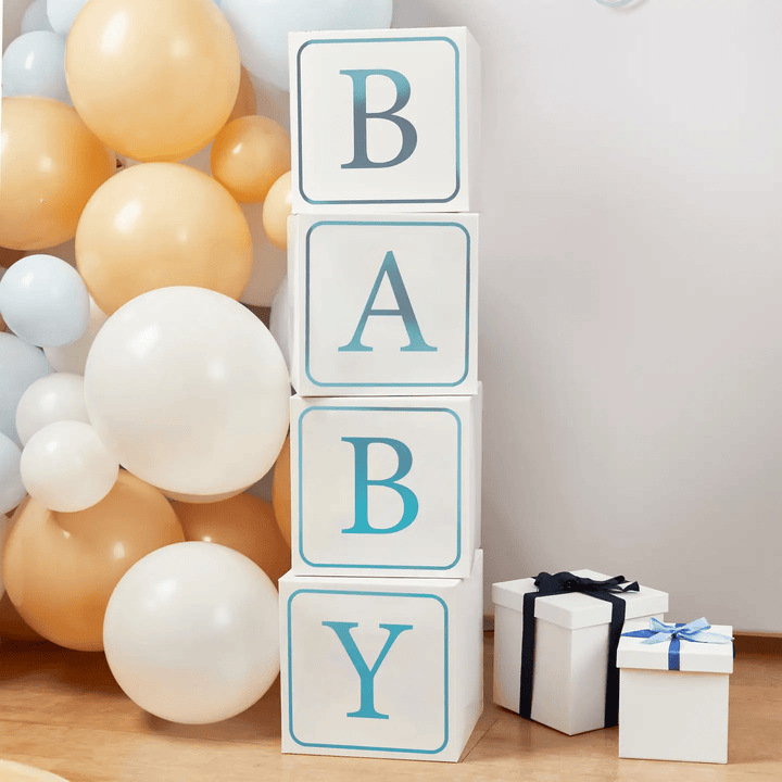 Blue BABY Blocks - Baby Shower Supplies Decor Blue BABY Shower Blocks
