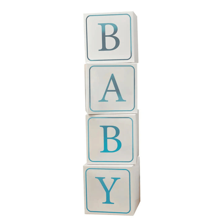 Blue BABY Blocks - Baby Shower Supplies Decor Blue BABY Shower Blocks