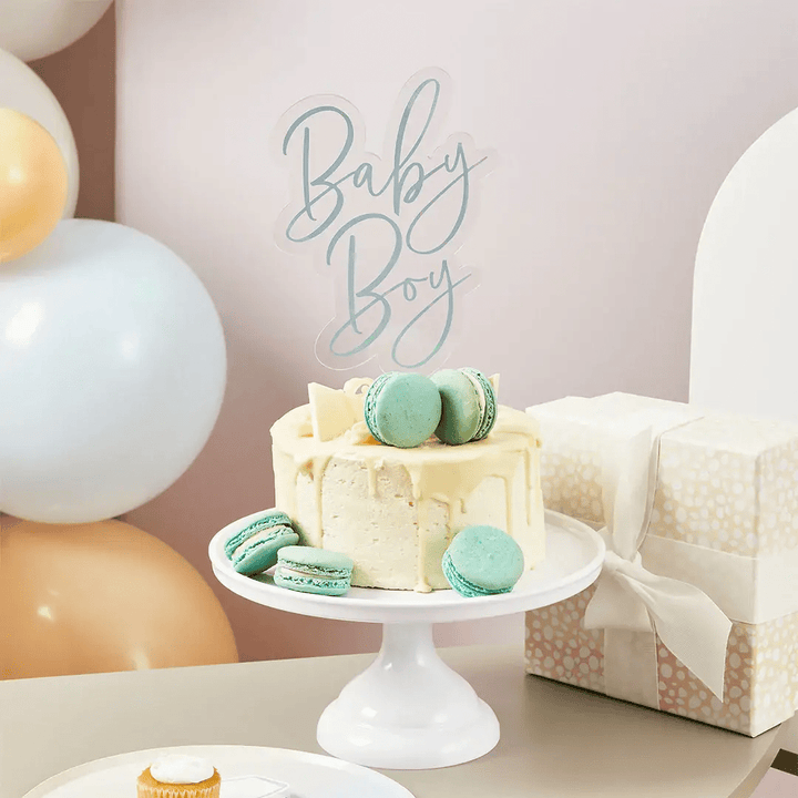 Blue Baby Boy Cake Topper - Blue Baby Shower Supplies Cake Topper Blue Baby Boy Cake Topper