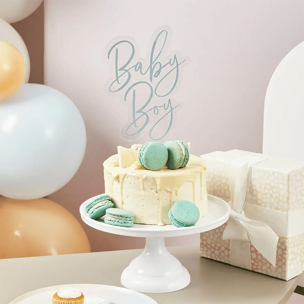 Bear Cake Toppers With Bows - Baby Shower Gender Reveal Birthday Party Decorations (Blue & Pink) - View #4