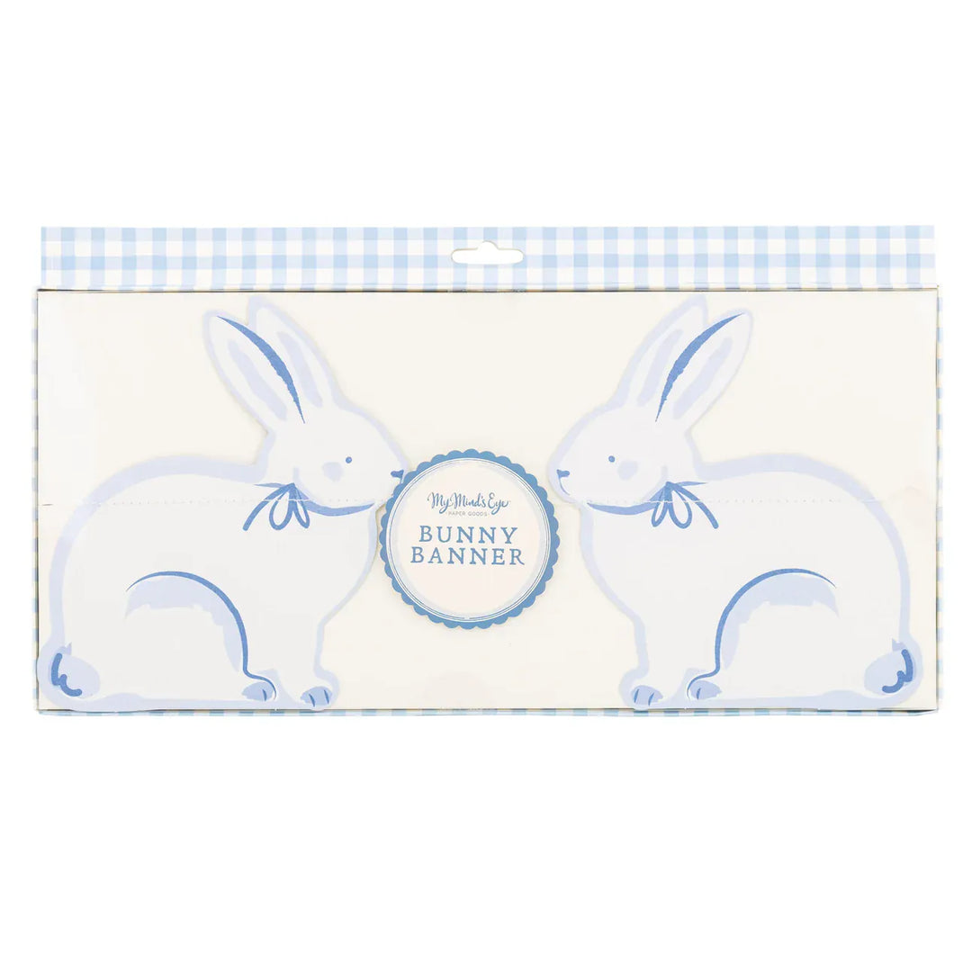 Blue Bunny Banner - Easter Decorations Bunting Blue Bunny Banner