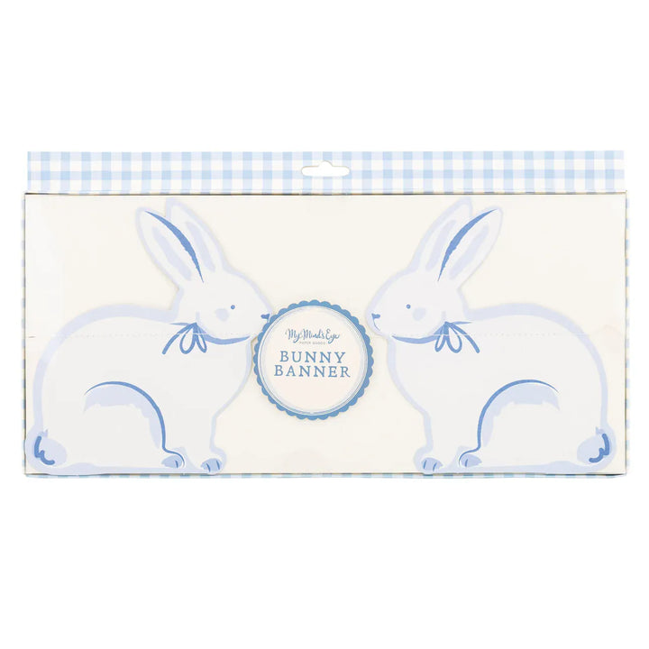 Blue Bunny Banner - Easter Decorations Bunting Blue Bunny Banner