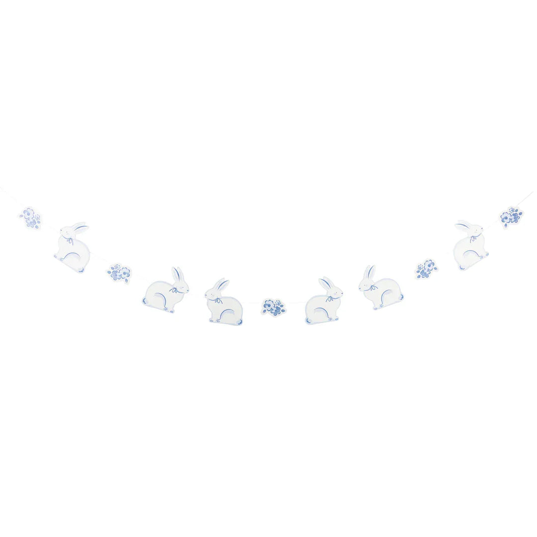 Blue Bunny Banner - Easter Decorations Bunting Blue Bunny Banner