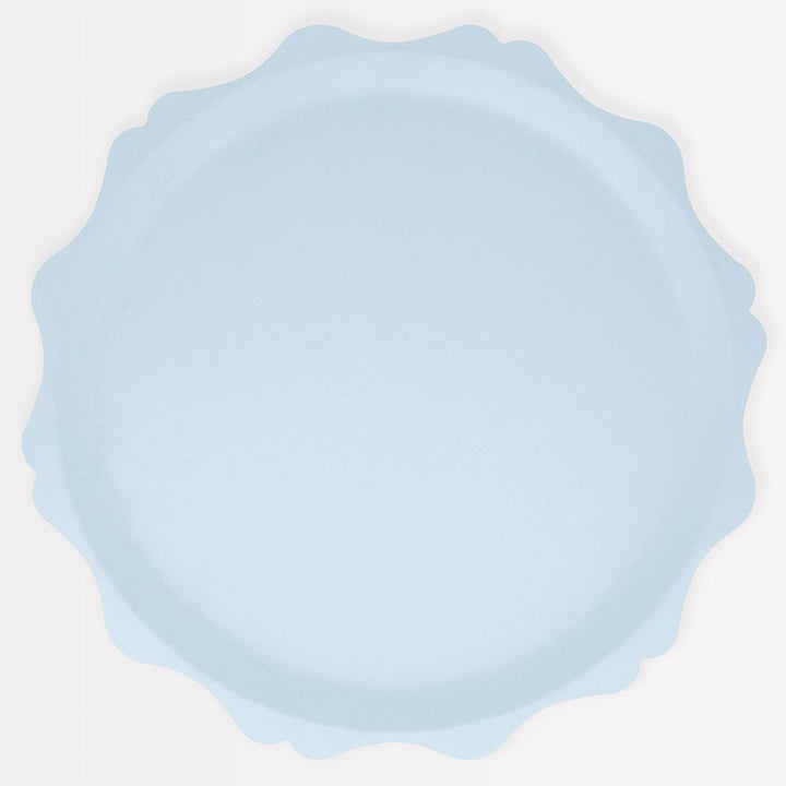 Blue Decorative Edge Compostable Dinner Party Plates x 8 | Meri Meri party plates Blue Decorative Edge Compostable Dinner Party Plates x 8