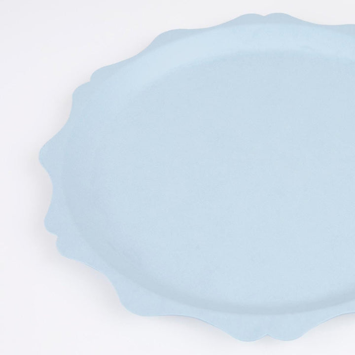 Blue Decorative Edge Compostable Side Party Plates x 8 | Meri Meri party plates Blue Decorative Edge Compostable Side Party Plates x 8