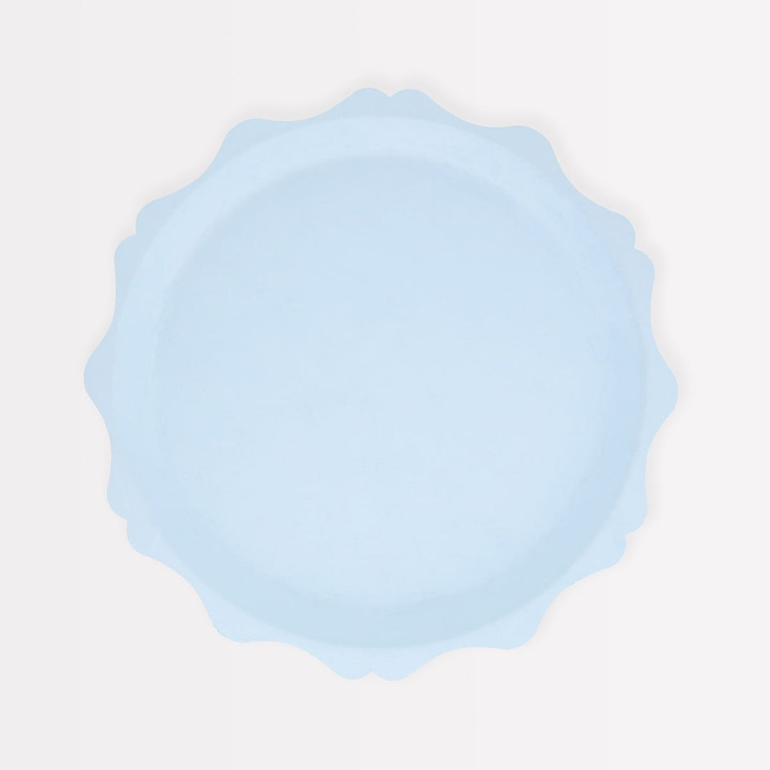 Blue Decorative Edge Compostable Side Party Plates x 8 | Meri Meri party plates Blue Decorative Edge Compostable Side Party Plates x 8