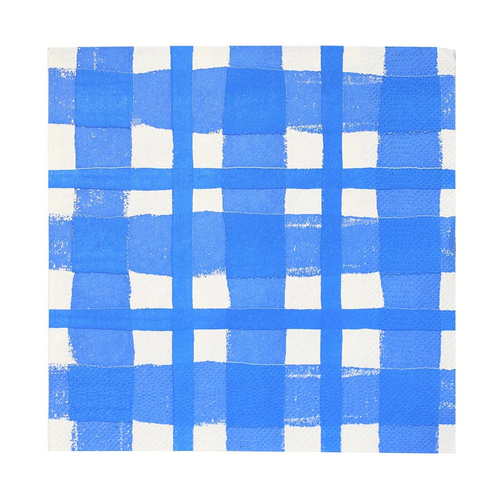 Blue Gingham Party Napkins x 20 Paper Napkins Blue Gingham Party Napkins x 20