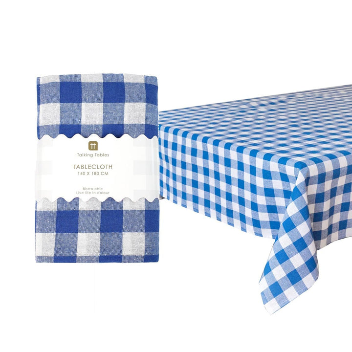 Blue Gingham Tablecloth | Talking Tables | Little Big Party Table Covers/Runners Blue Gingham Tablecloth