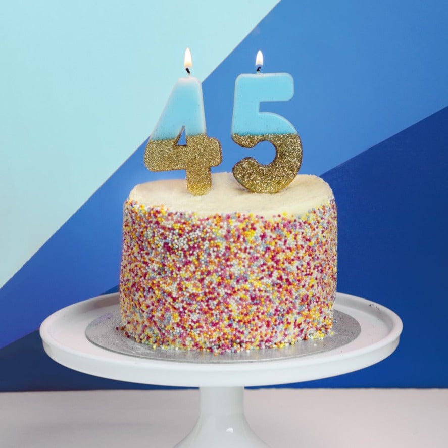 Birthday Candles Blue Glitter Number 5 Birthday Candle