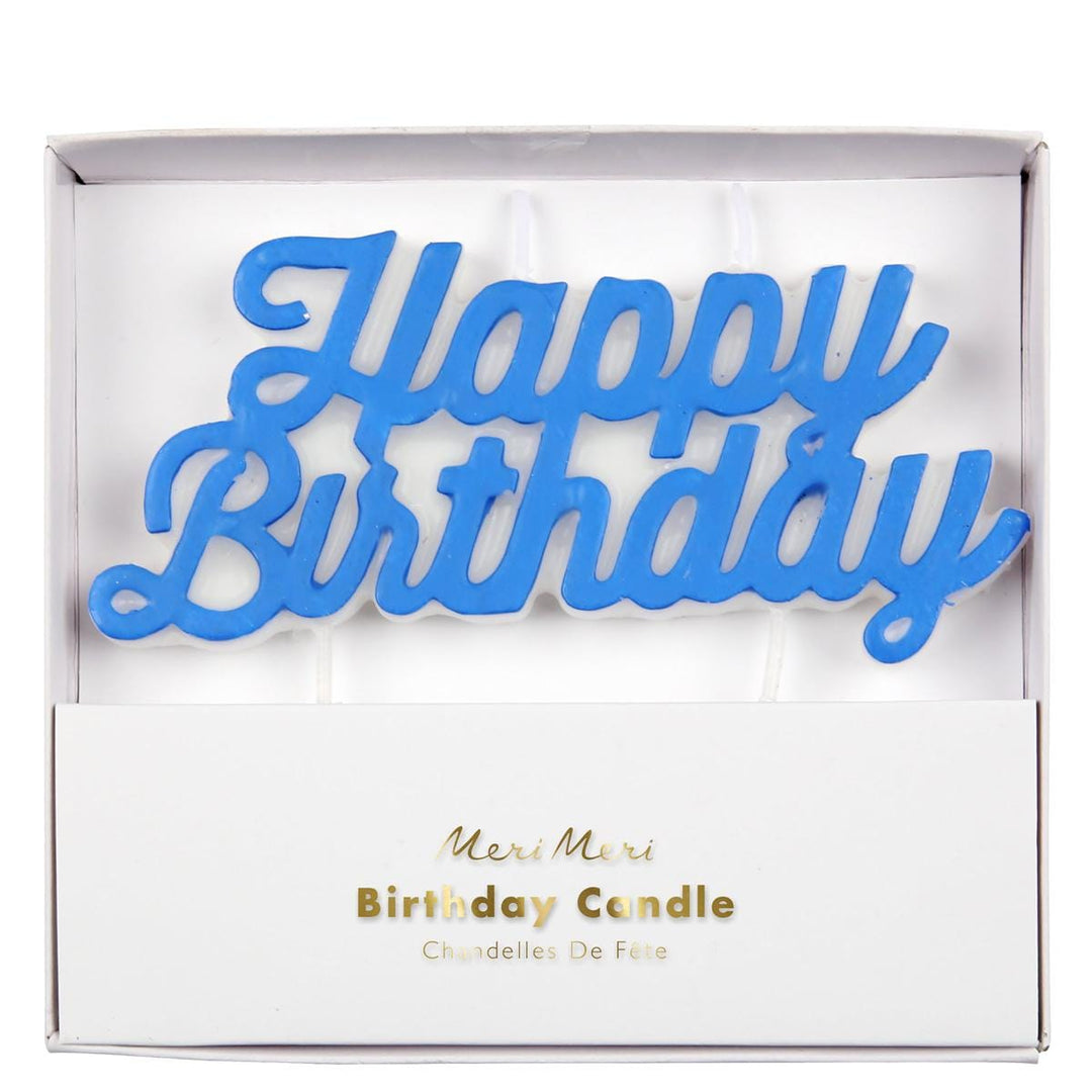 Blue Happy Birthday Cake Candle | Meri Meri Birthday Party Birthday Candles Blue Happy Birthday Cake Candle