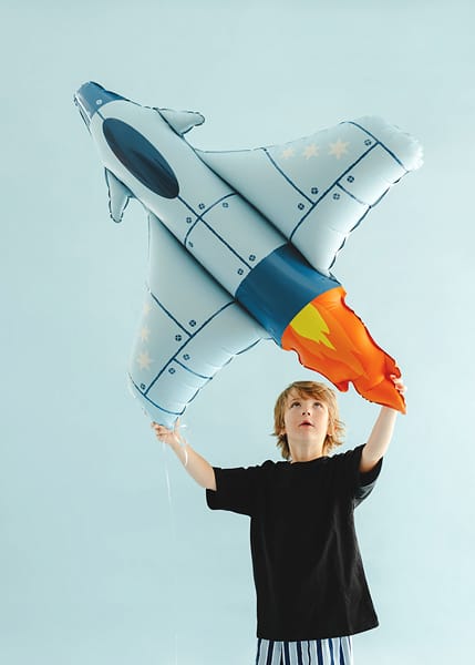 Blue Jet Plane Foil Balloon (45 inch) - Party Deco Balloons Foil Balloon Blue Jet Plane Foil Balloon (45 inch)