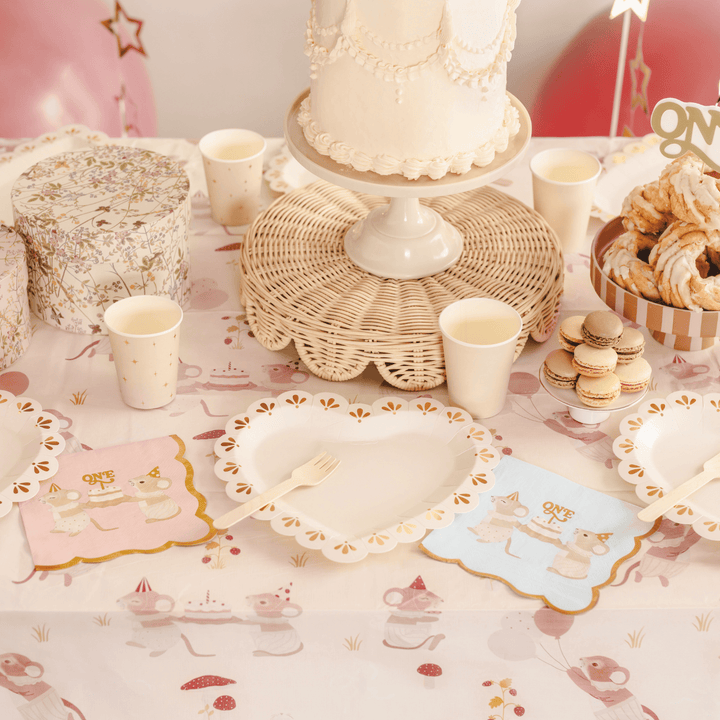 Blue Mouse 1st Birthday Party Napkins x 12 - 1st Birthday Party Supplies Paper Napkins Blue Mouse 1st Birthday Party Napkins x 12