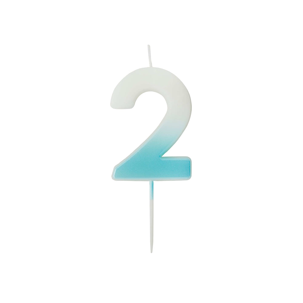 Blue Ombre Number Cake Candles (0-9) - Birthday Cake Candles Birthday Candles Blue Ombre Number Cake Candles (0-9) 2