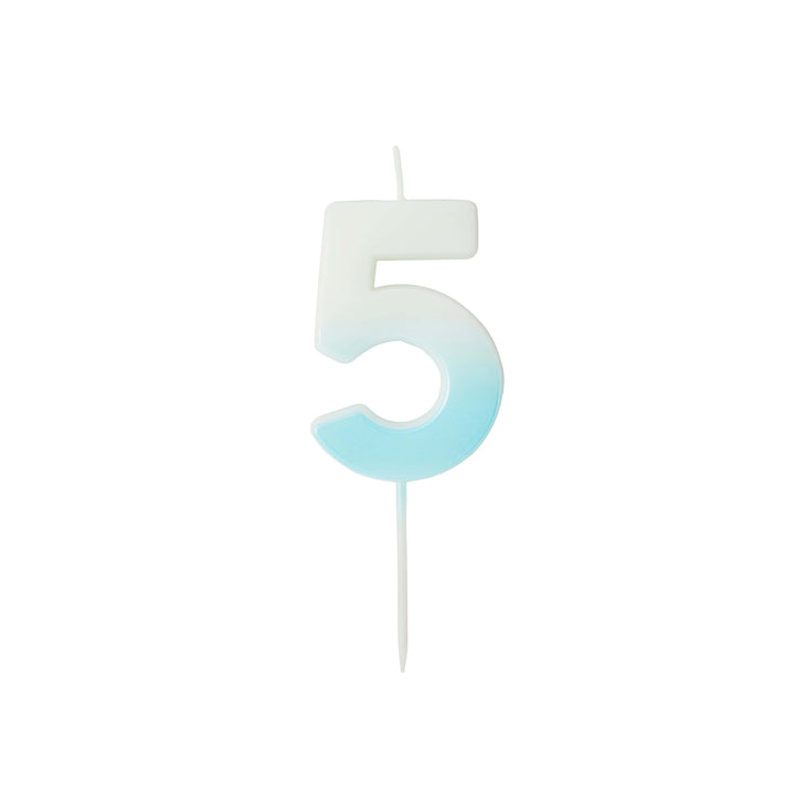 Blue Ombre Number Cake Candles (0-9) - Birthday Cake Candles Birthday Candles Blue Ombre Number Cake Candles (0-9) 5