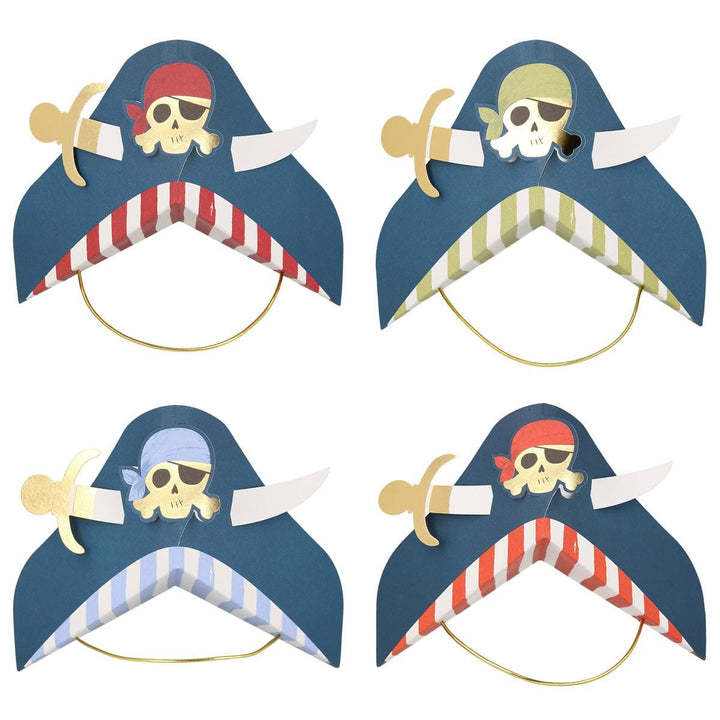 Blue Pirate Party Hats x 8 | Meri Meri Party Hats Blue Pirate Party Hats x 8