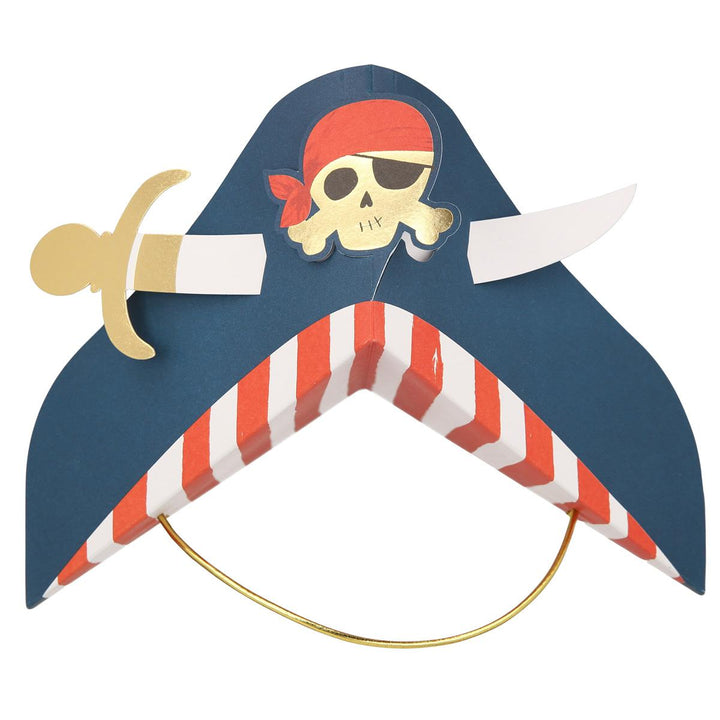 Blue Pirate Party Hats x 8 | Meri Meri Party Hats Blue Pirate Party Hats x 8