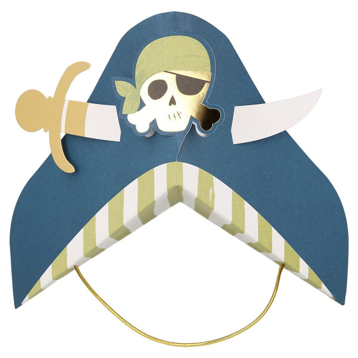 Blue Pirate Party Hats x 8 | Meri Meri Party Hats Blue Pirate Party Hats x 8